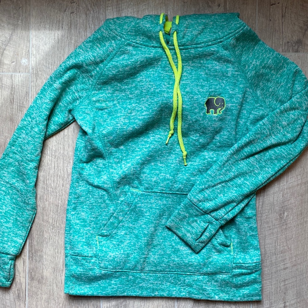 Ivory Ella Top | Teal and Lime Hoodie